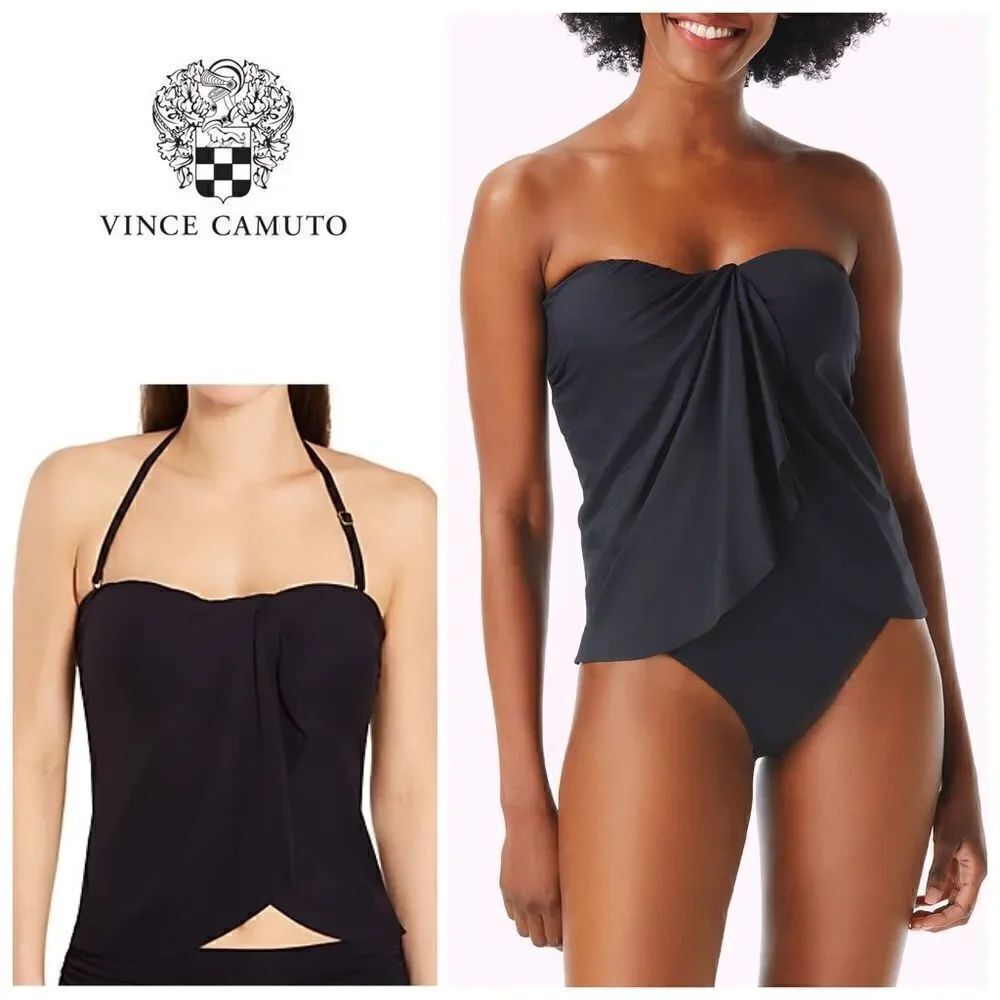 New. Vince Camuto drape tankini top. Small. Retails $88